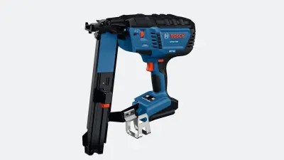 The 18V Brushless 16-Gauge 7/16 In on a grey background